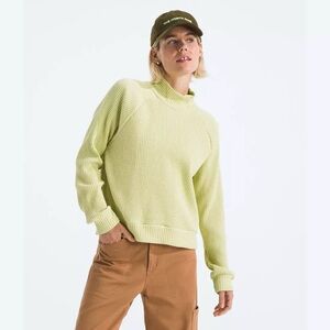 NWT The North Face Chabot Mock Neck Long Sleeve Sweater Size Large Nettle (Lime)